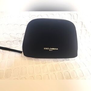 NIB Women's Dolce & Gabbana Beauty Black Faux Velvet Pouch/Wristlet